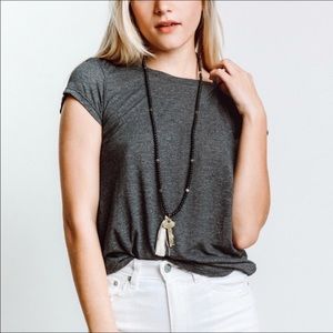 Michael Stars Brooklyn Jersey Crewneck Tee Black